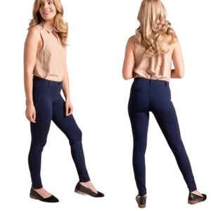 BETABRAND Skinny-Leg Classic Dress Yoga Pants in Navy Blue size Large